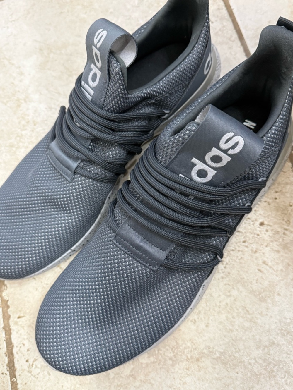 adidas Men’s Charcoal Black Knit Casual Sneakers